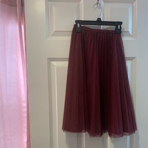 Lili Gaufrette Merlot Pleated Skirt, Size 12